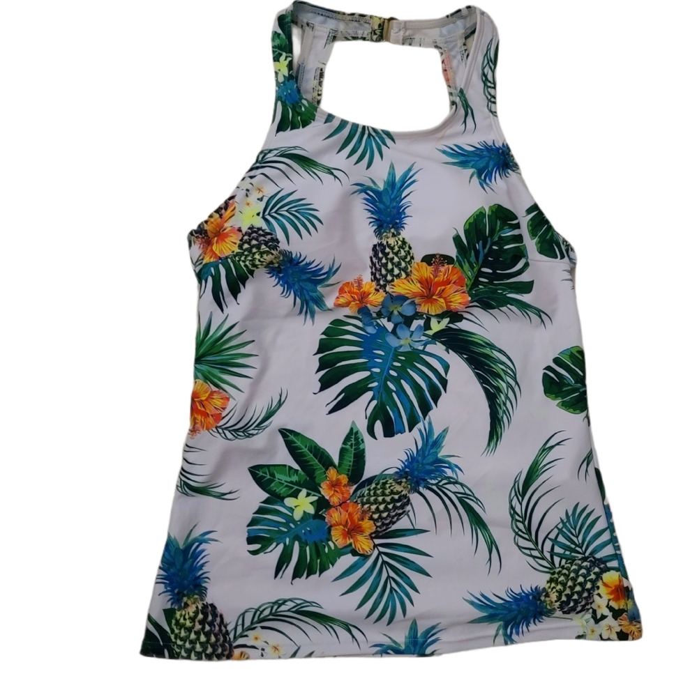 Hawaiian print bathing suit Top size Small